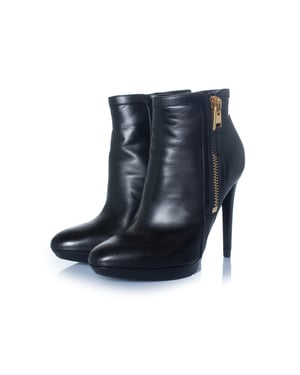 Tom Ford, zwarte leren platform enkellaarsjes