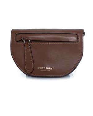 Burberry, bruine leren zadelportemonnee
