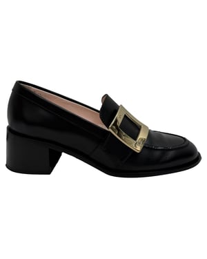 Roger Vivier Viv' Rangers loafers met gesp en hak in zwart leer