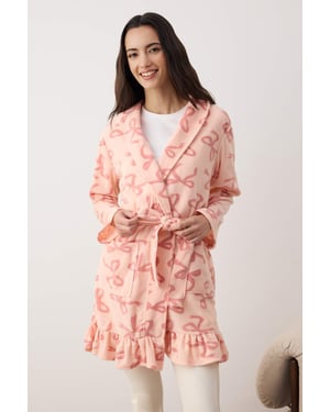 Damesbadjas met Rosa-print