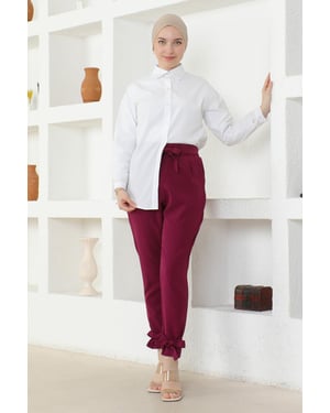 Met riem Broek Pruim