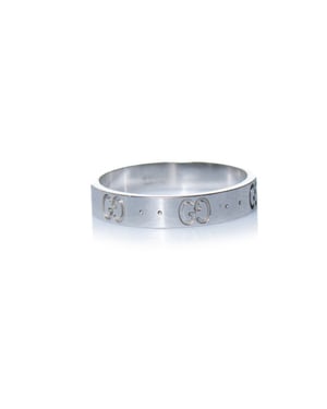 Gucci, icon 18kt witgouden ring in zilver