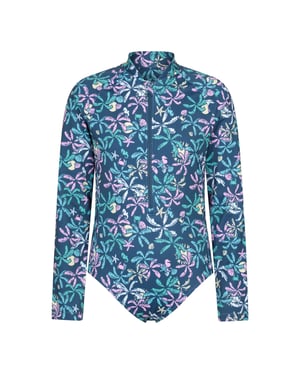 Mountain Warehouse Kinderen Mira Palm Leaf Rash Guard (Donker Teal)