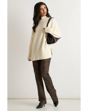 Off-white oversized gebreide trui met col