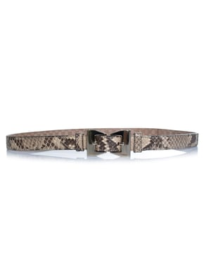 Gucci riem van pythonleer met gouden metalen strik