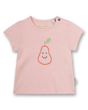 Sanetta T-shirt korte mouw ronde hals drukknoopsluiting print