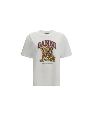 Ganni Witte Katoenen T-Shirt