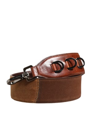 Dolce & Gabbana Bruine Paarden Velours Leren Tas Accessoire Schouderband
