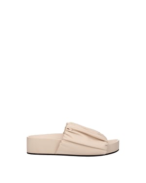 Jil Sander Roze Lederen Slippers