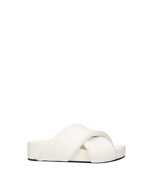 Jil Sander Blauwe Leren Slippers