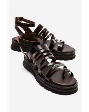 Pelsa Leren Multi Strap Sandaal
