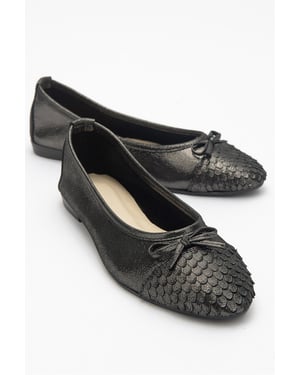 Copos Leren Strik Neus Ballerina