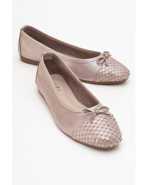 Copos Leren Strik Neus Ballerina