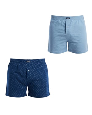 Verpakking van 2 Essentiële Katoenen Heren Boxershorts met Elastische Tailleband A0100