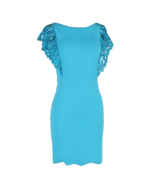 Emilio Pucci jurk met wijdvallende mouwen in turquoise polyester