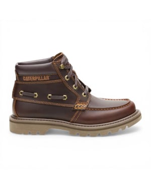 CAT (Caterpillar) Heren Bruine Leren Wandelschoenen - Colorado Boat-Mid