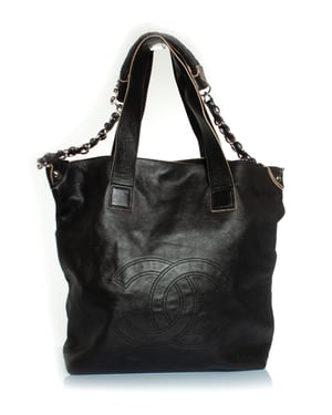Chanel, Deca coco 2way schoudertas in zwart leer