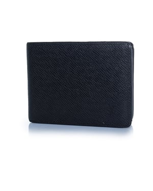 Louis Vuitton portemonnee van zwart generfd leer met LV-logo.