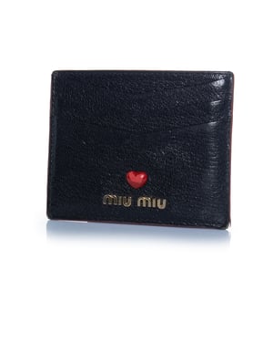 Miu Miu, zwarte leren kaarthouder