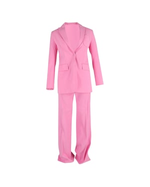 Joseph blazer en broekset met enkele rij knopen in roze wol