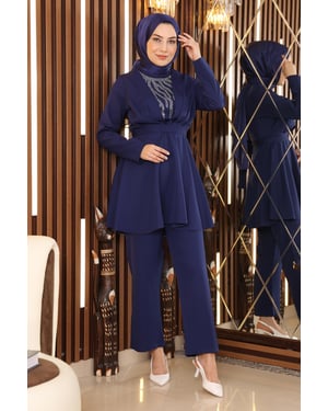 Steen Detailed Met riem Pak Indigo