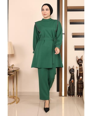 Stripe Detailed Pak Smaragdgroen