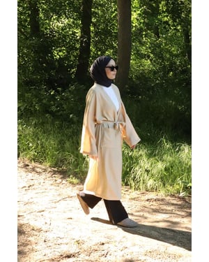 Dames's Zak Met riem Lang Kimono Nerts