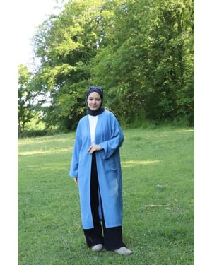 Dames's Zak Met riem Lang Kimono Indigo