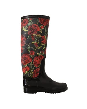Dolce & Gabbana Zwarte Polyvinyl Regenlaarzen