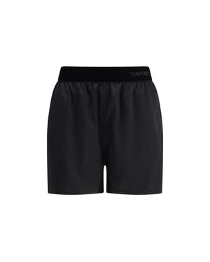 Tom Ford Zwarte Zijde Bermuda Shorts