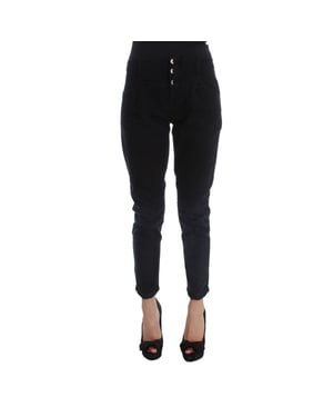Costume National Zwarte Katoenen Cropped Jeans