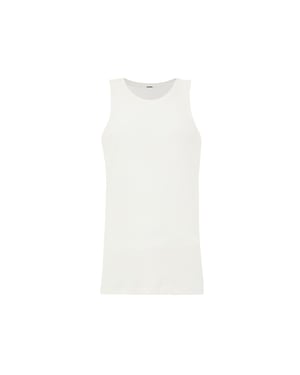 Jil Sander Witte Katoenen Mouwloze Jas