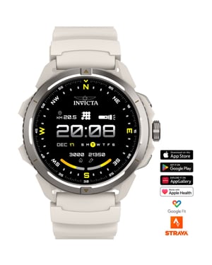 Invicta I-Tech ITECH-010 Herenhorloge - Smartwatch Uurwerk - Roestvrij Staal met Zwarte Wijzerplaat - 47 mm