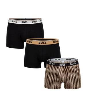 Verpakking van 3 heren katoenen elastische boxers met logo 50531701