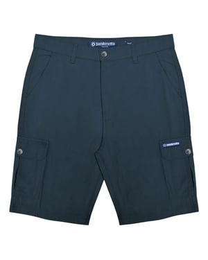 Lambretta Heren Rubberised Logo Cargo Shorts (Marineblauw)