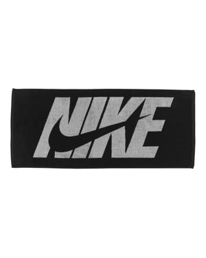 Nike Uniseks trainingshanddoek met grafische jacquard voor volwassenen (Zwarte afdruk)