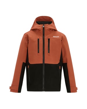 Regatta Highton Monochrome Waterdichte Jas voor Kinderen/Kinderen (Baksteen/Zwart)