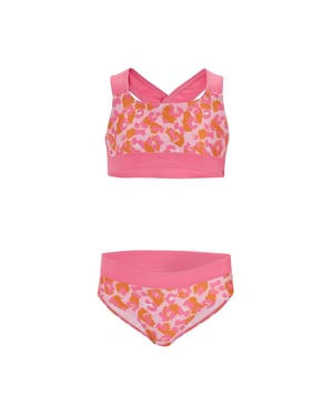 Regatta Meisjes Dakaria III Luipaardprint Bikini Set (Sinaasappelschil/Roze limonade)