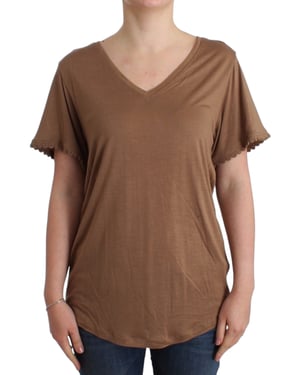John Galliano Bruine korte mouwen top