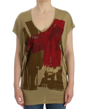 Costume National Groene bedrukte korte mouwen T-shirt