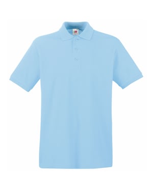 Fruit Of The Loom Premium Heren Poloshirt Met Korte Mouwen (Hemel Blauw)