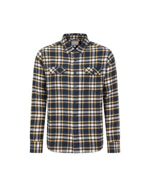 Mountain Warehouse Heren Overhemd met lange mouwen in molton (Indigo)