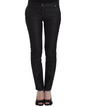 Ermanno Scervino Zwarte Slim Jeans Denim Broek Skinny Pijp Stretch