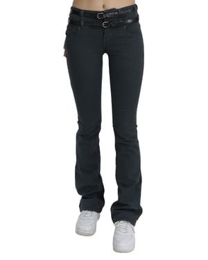 John Galliano Grijze Mid-Waist Slim Flared Denim Broek Jeans