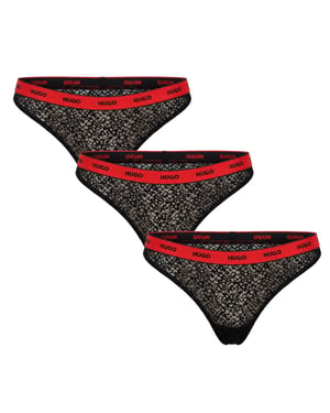 Verpakking van 3 Dameskant Thongs met Logo 50535265