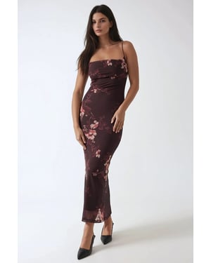 Geprinte Bodycon Maxi Jurk