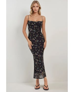Geprinte Bodycon Maxi Jurk