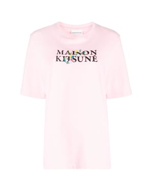 T-shirt met bloemenprint en klassiek logo