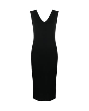 Gebreide midi-jurk met logo