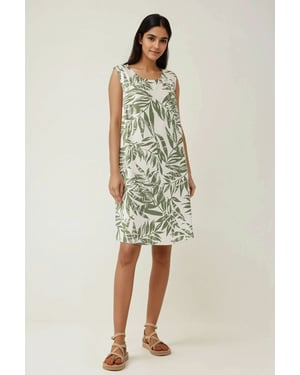 Bloemen A-vormige Mouwloze Mini-jurk